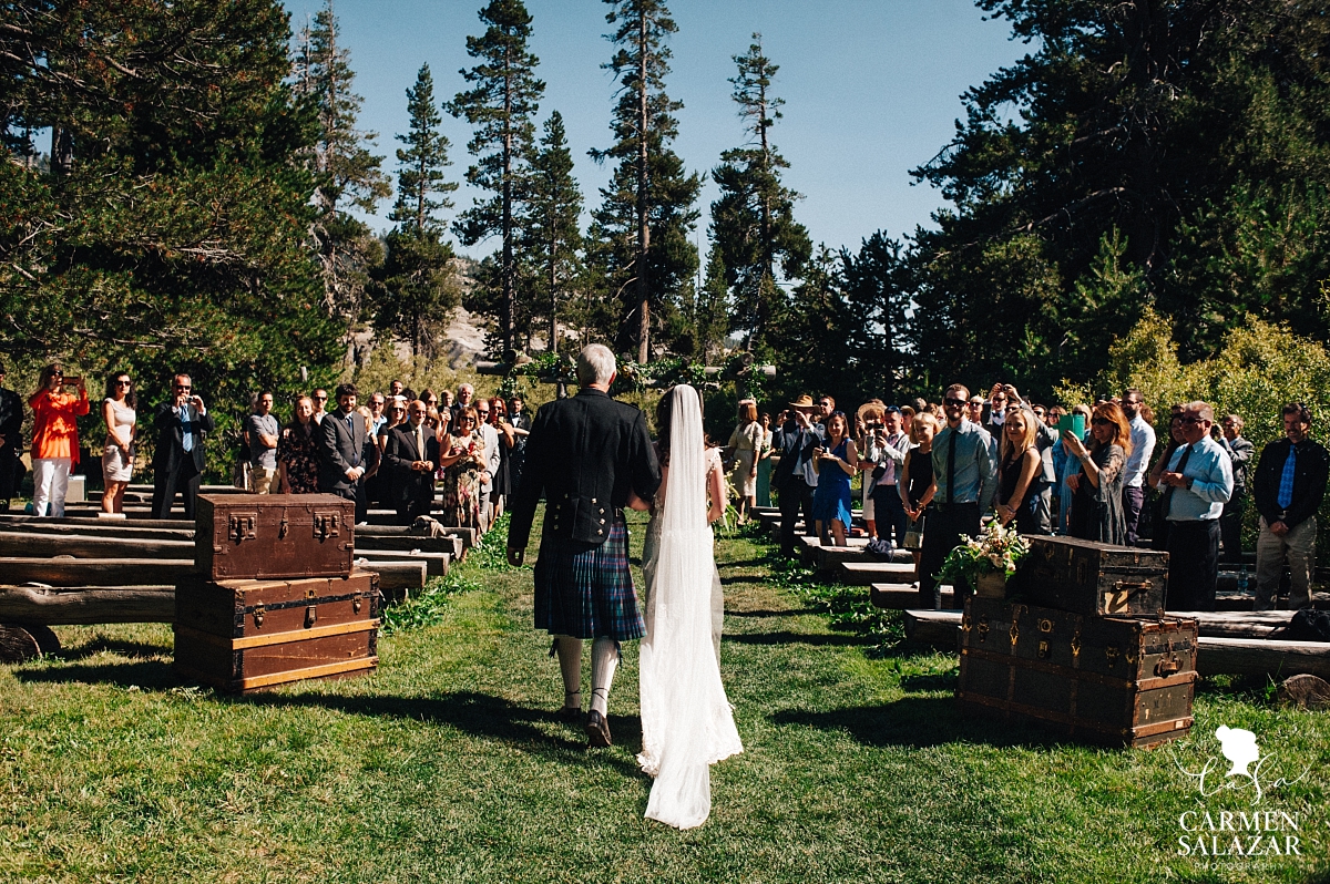 Bride walking down the aisle at The Hideout - Carmen Salazar