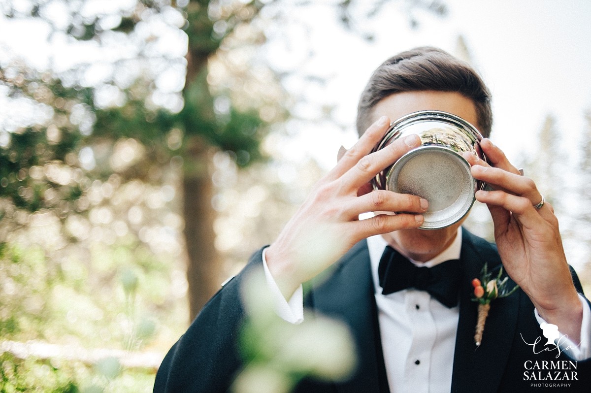 Groom drinking from Scottish wedding cup - Carmen Salazar