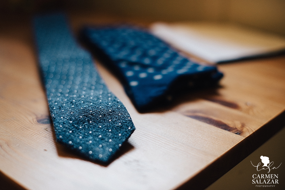 Chic polkadotted groom's tie - Carmen Salazar