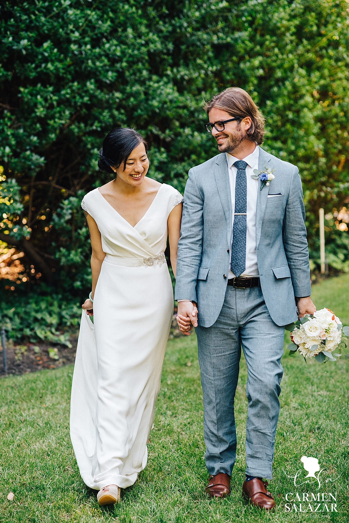 Sweet Bay area bride and groom at reception - Carmen Salazar