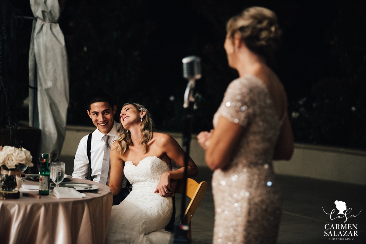 Reception wedding toasts at Scribner Bend - Carmen Salazar