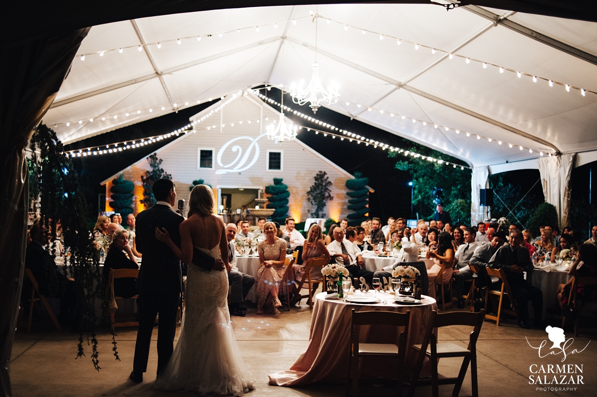 Bride and groom thank guests at dazzling outdoor reception - Carmen Salazar 