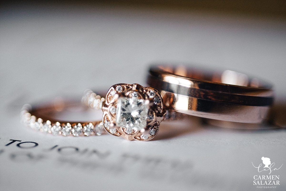 Beautiful vintage rose wedding rings - Carmen Salazar