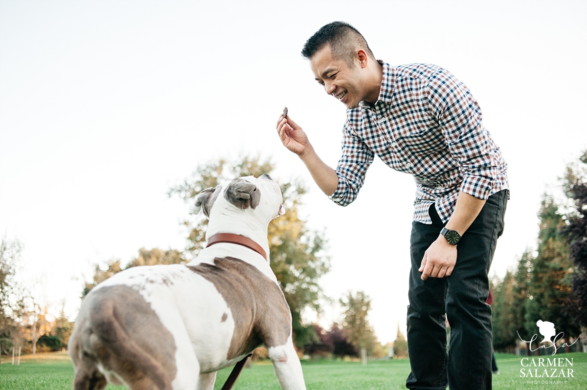 Playful pet engagement portraits - Carmen Salazar