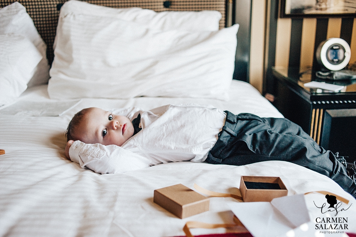 Sleepy ring bearer at The Citizen Hotel - Carmen Salazar