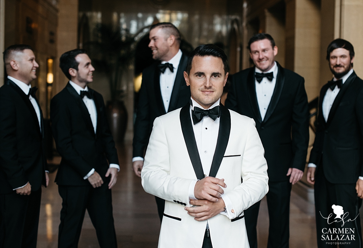 Classy groom with dapper groomsmen at Citizen Hotel - Carmen Salazar