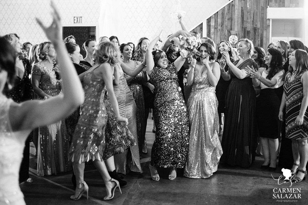 Funny Sacramento wedding bouquet toss - Carmen Salazar