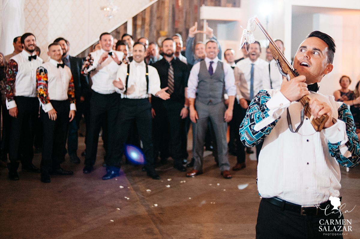 Garter toss at The Find/ Studio 817 - Carmen Salazar