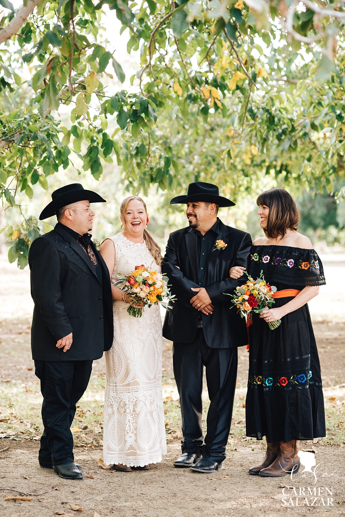 Intimate Mexican wedding party on farm - Carmen Salazar