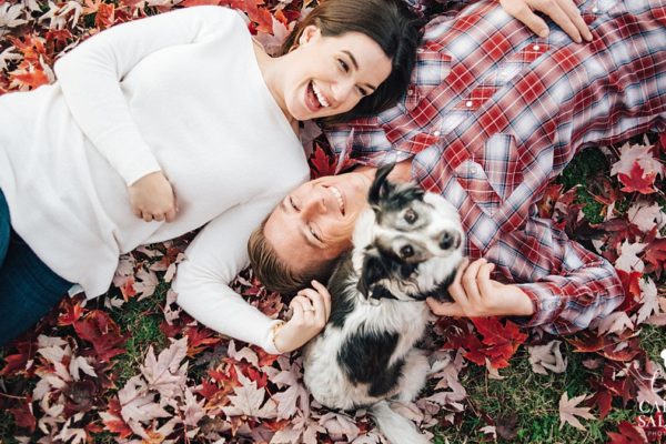 Laughs, snuggles and puppy love shared in this East Sac engagement session!
