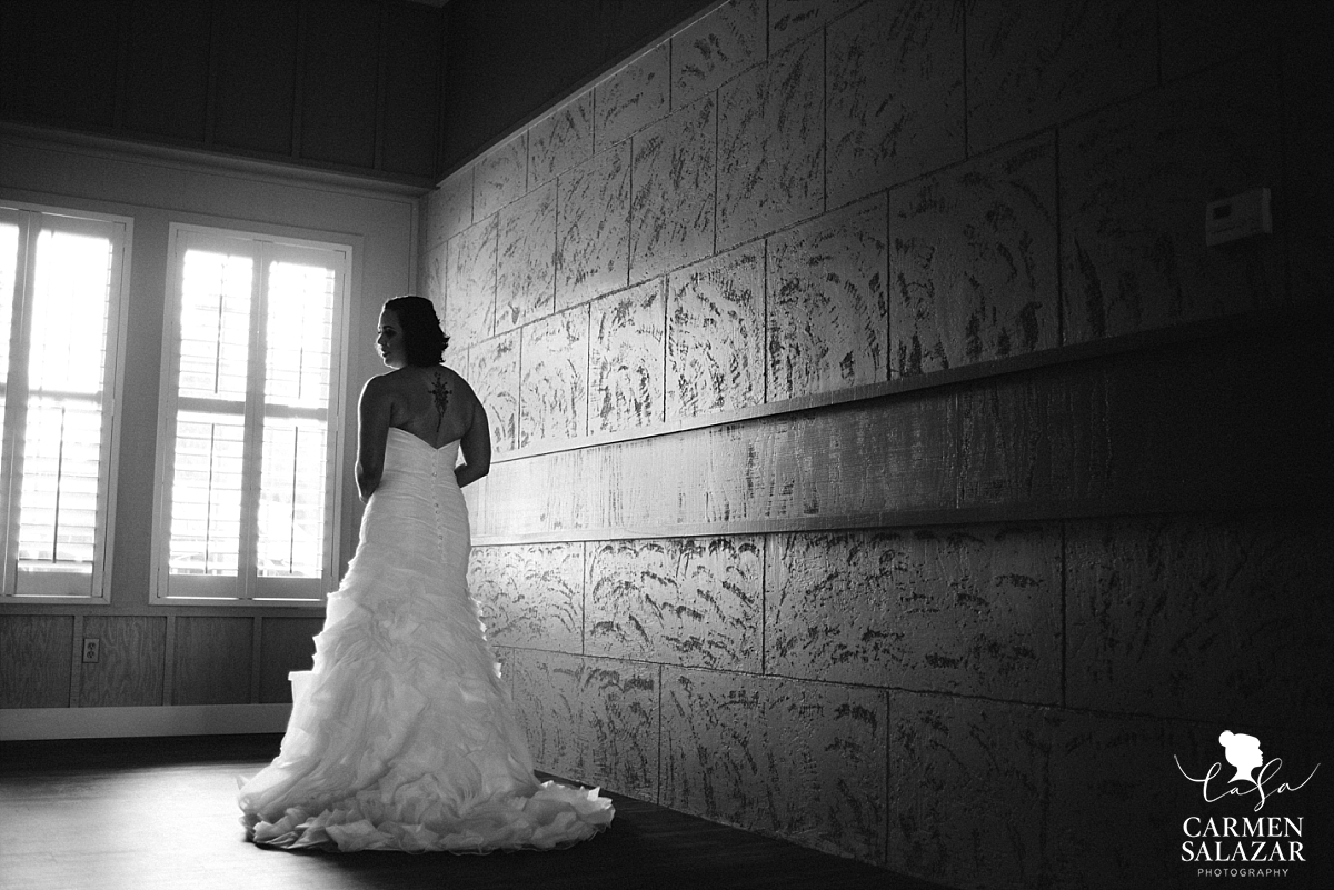 Dramatic bridal silhouette at Leer Vineyards - Carmen Salazar