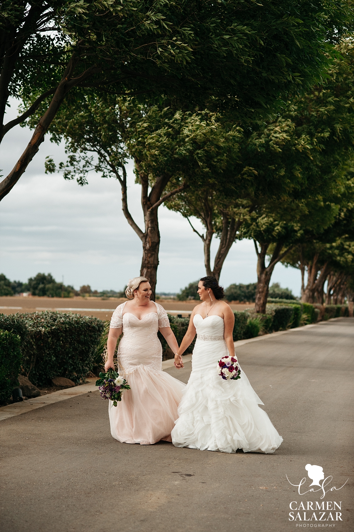 Same-sex bridal portraits at California winery - Carmen Salazar