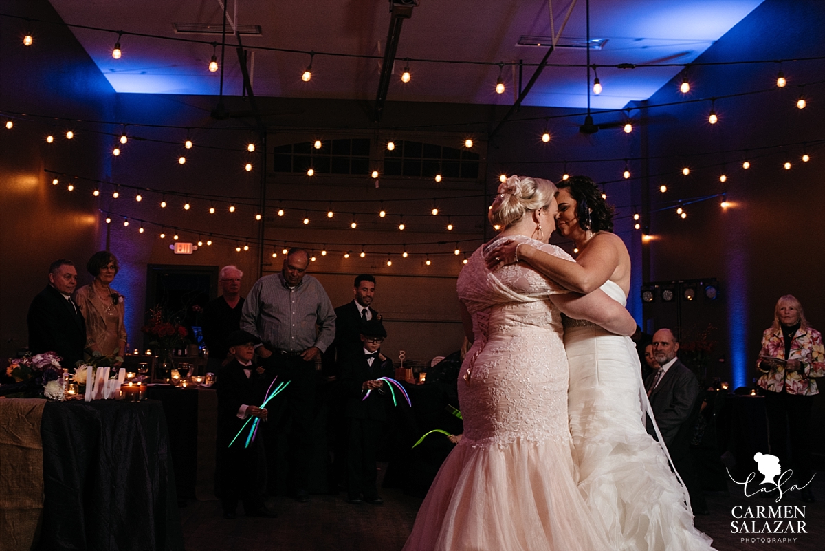 Same-sex romantic first dance at fall wedding - Carmen Salazar