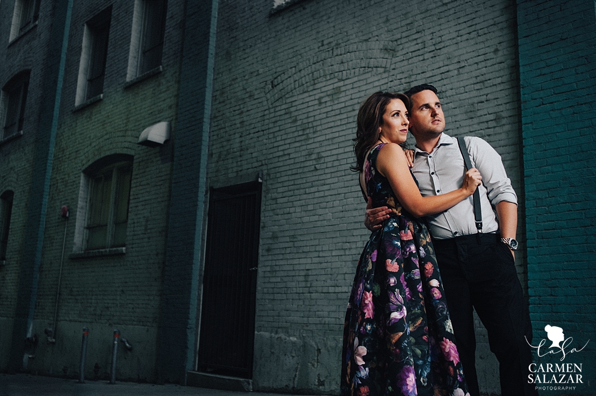 Downtown Sacramento night engagement photography - Carmen Salazar