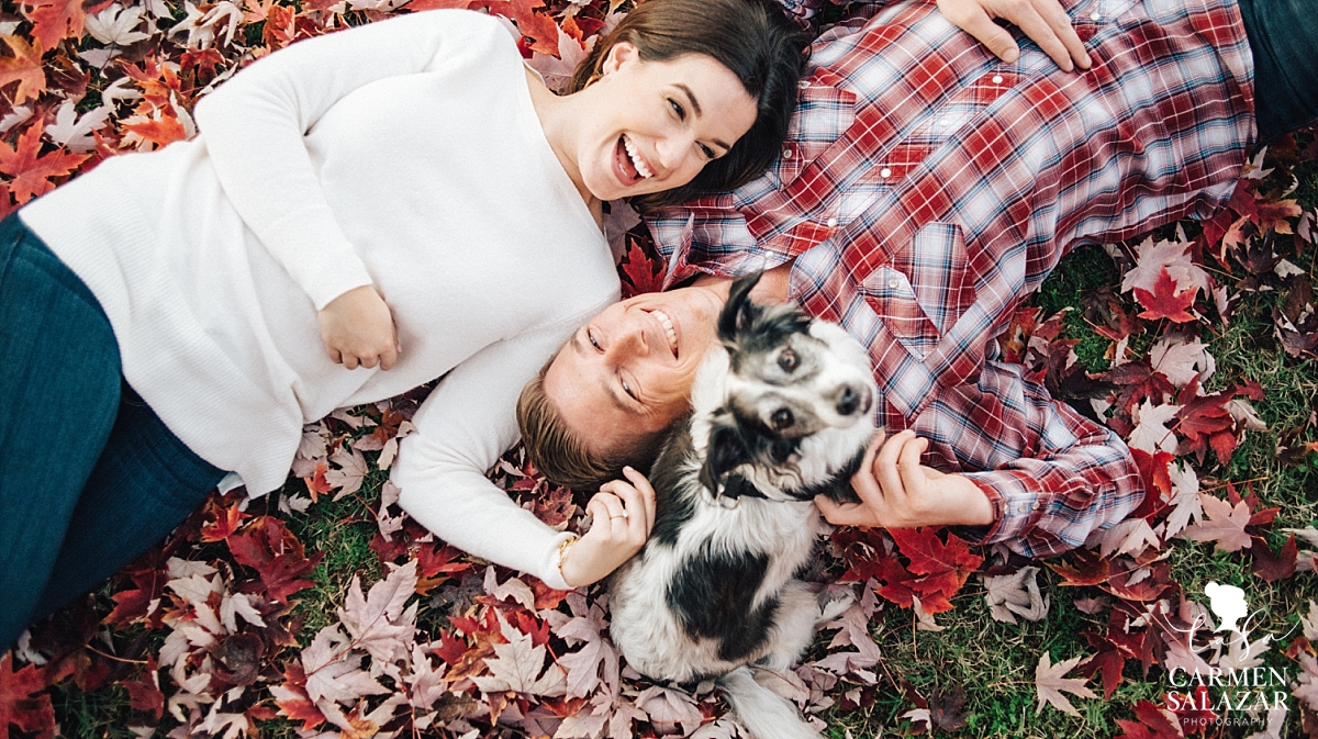 Fall leaves Sacramento engagement photography - Carmen Salazar