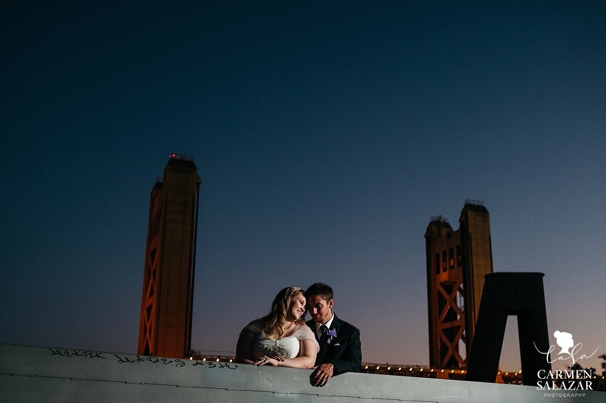 Old Sacramento epic night wedding photography - Carmen Salazar