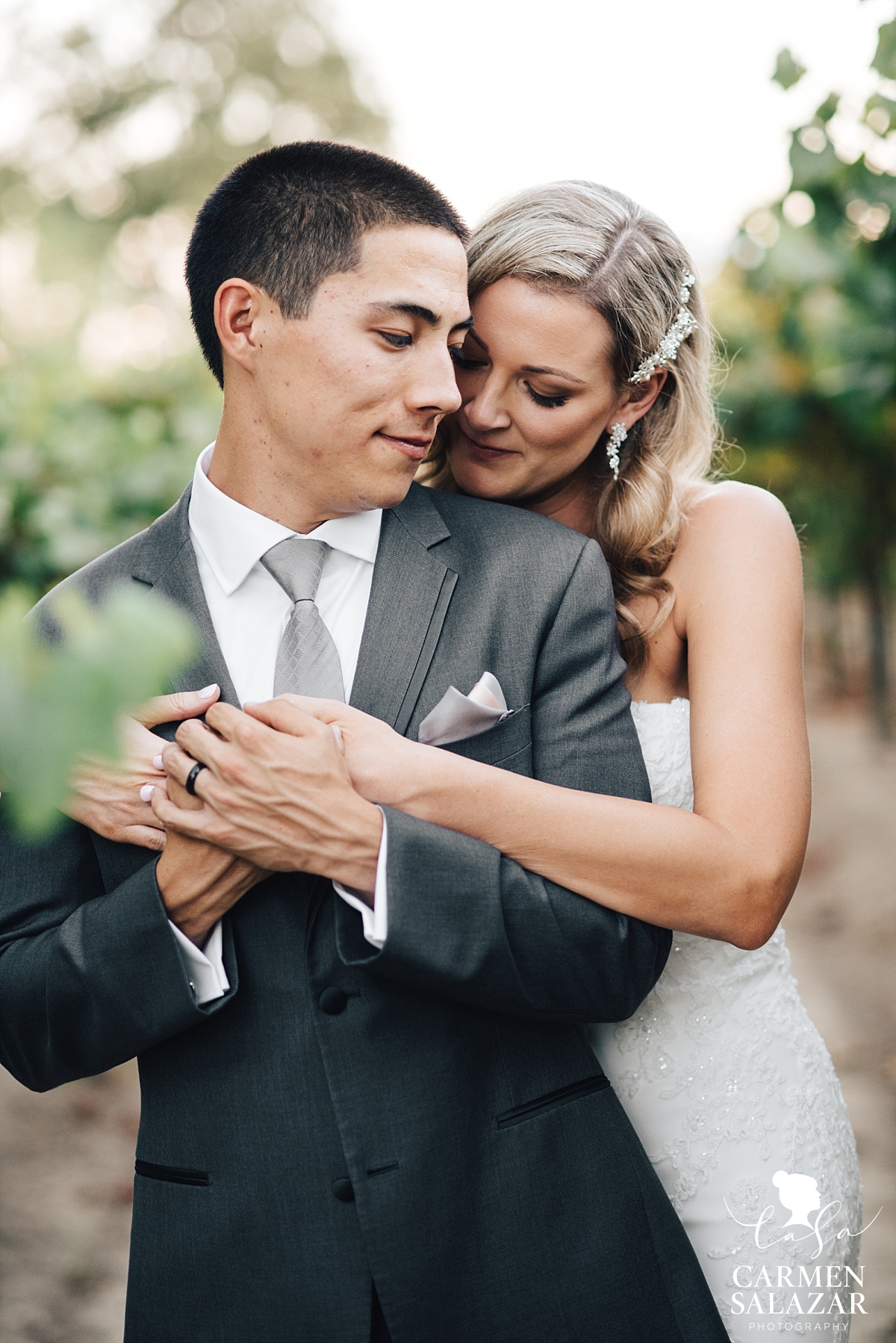 Romantic Sacramento vineyard wedding portraits - Carmen Salazar