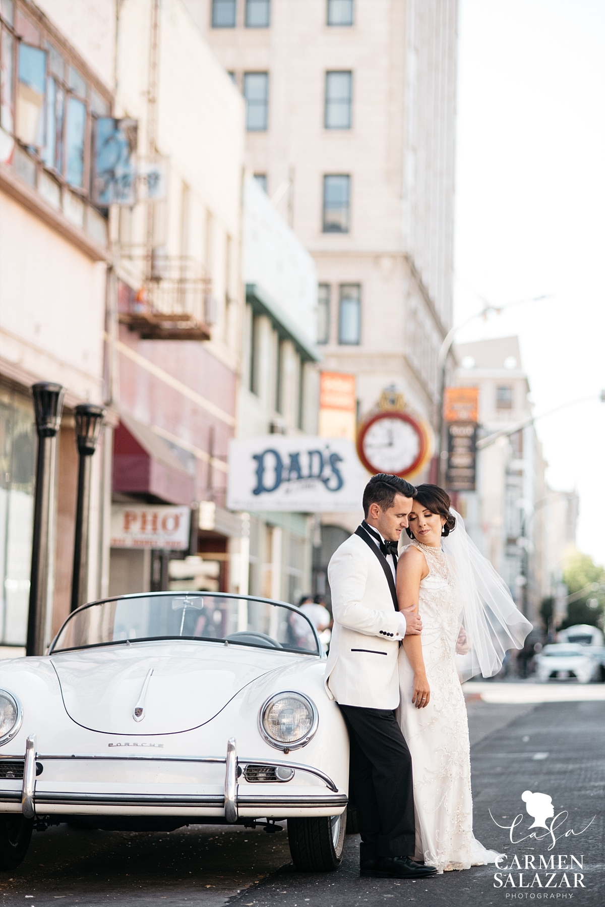 Classic Porsche Downtown Sacramento wedding photography - Carmen Salazar