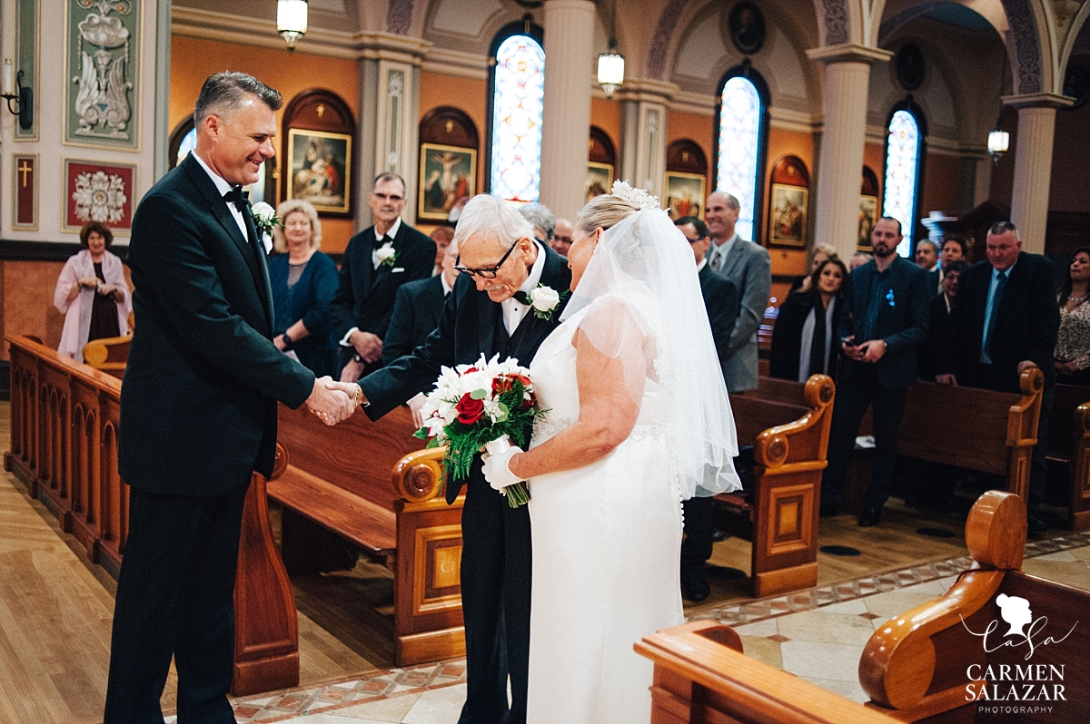 Father gives bride away at cathedral wedding - Carmen Salazar