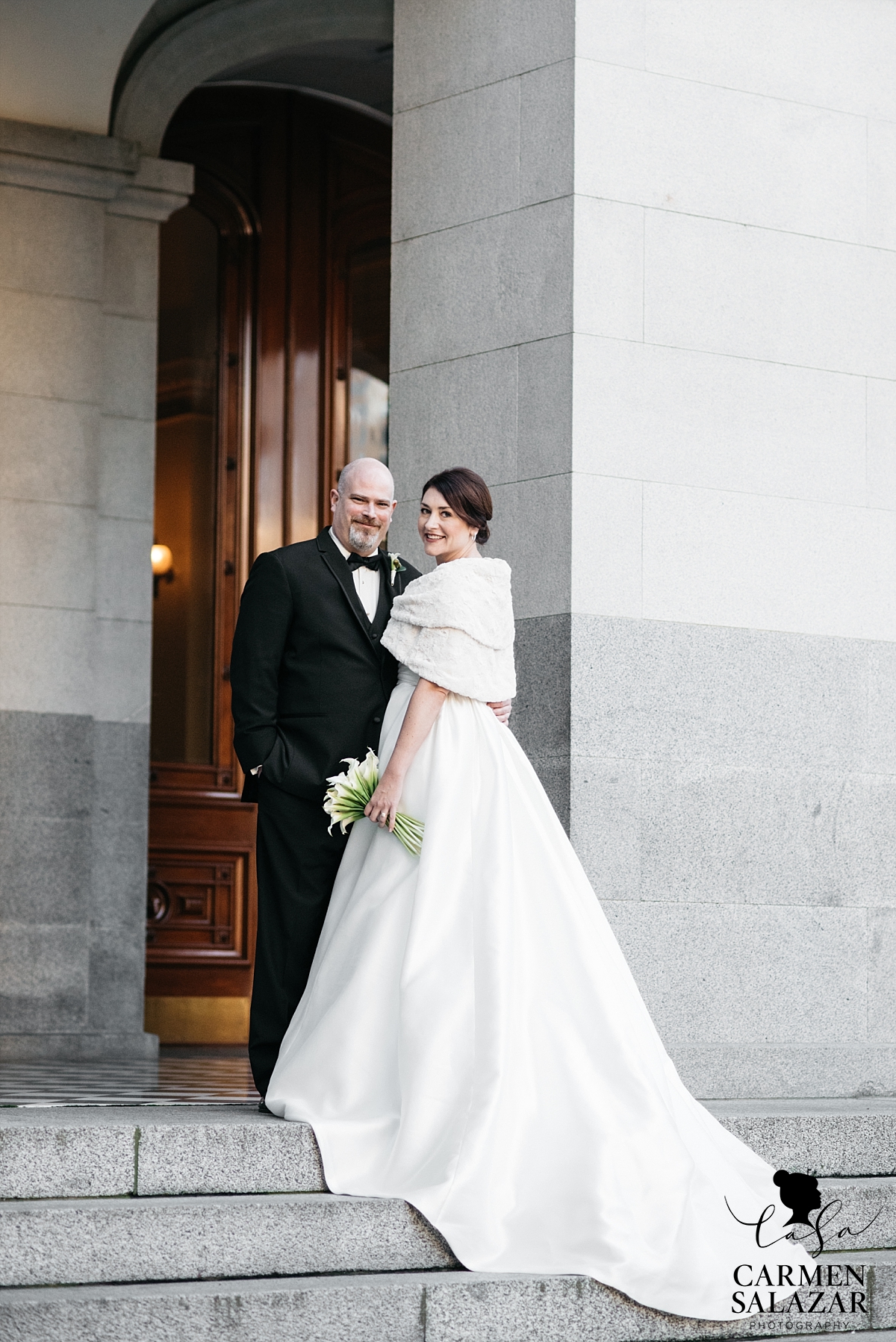 Bride and groom portraits at State Capitol - Carmen Salazar