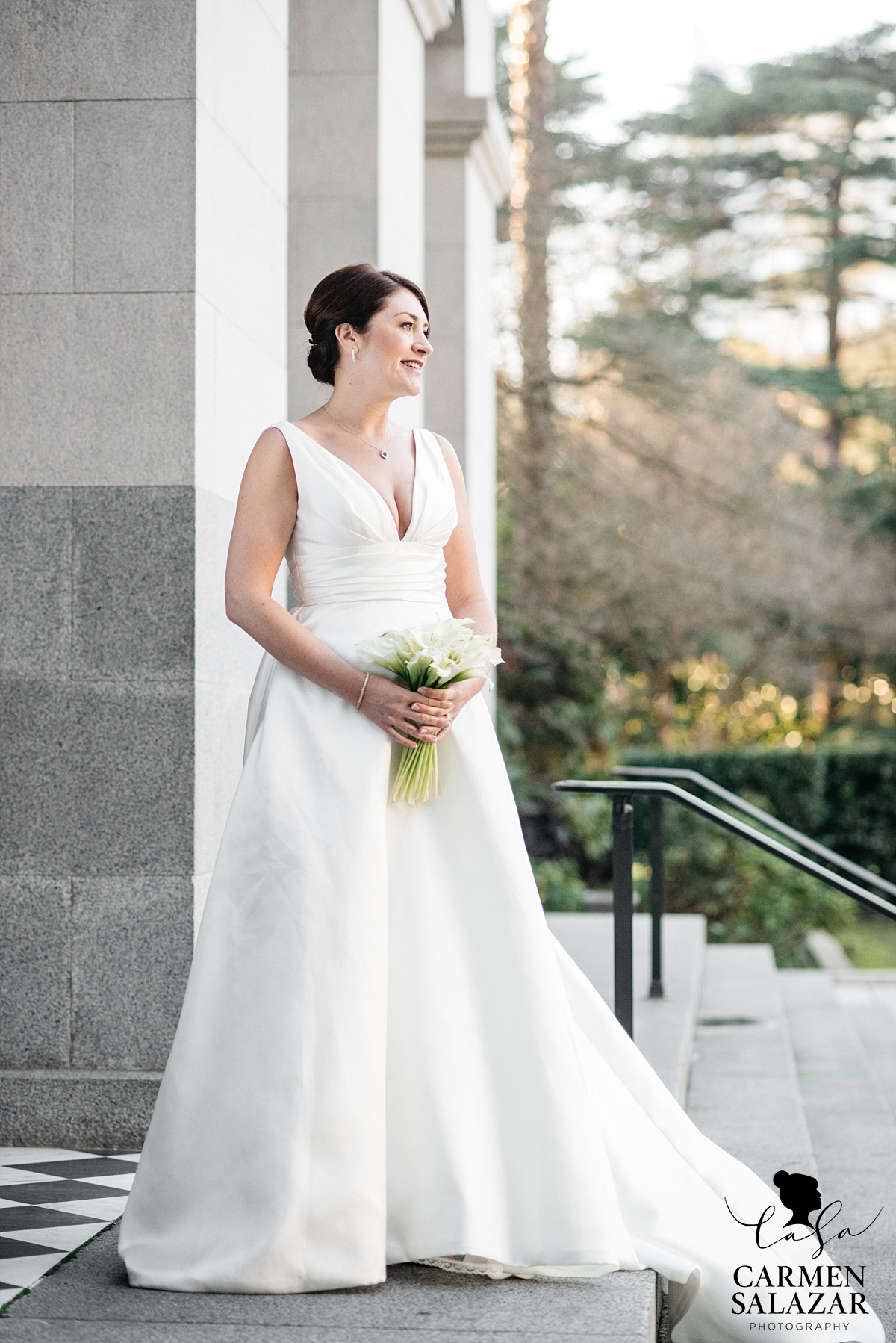 Beautiful bride on Capitol steps - Carmen Salazar