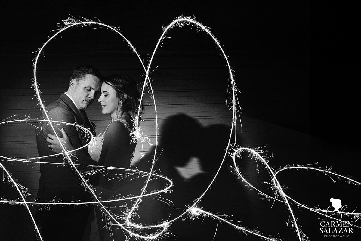 Bride and groom sparkler portraits - Carmen Salazar