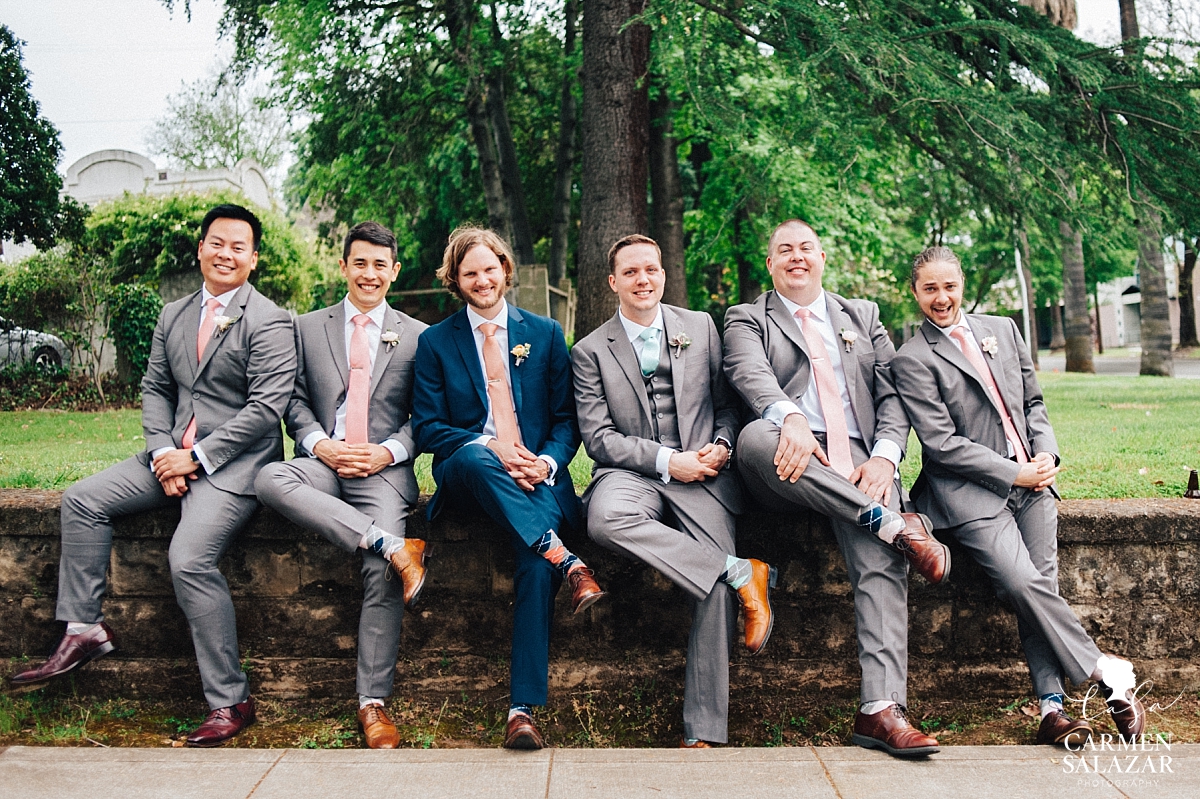 Funny groomsmen sock portraits - Carmen Salazar