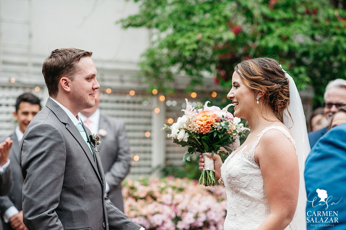 Groom sees bride at ceremony - Carmen Salazar