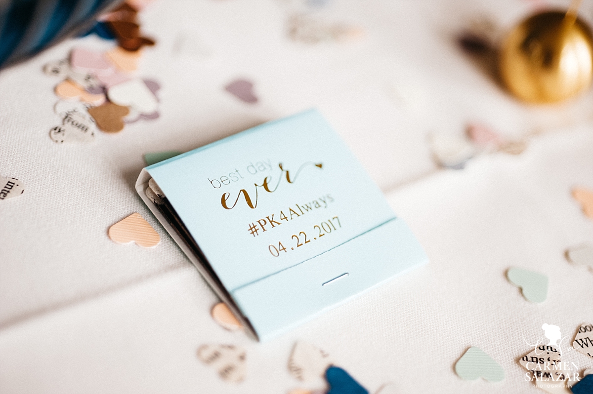 Custom wedding favor matchbook - Carmen Salazar