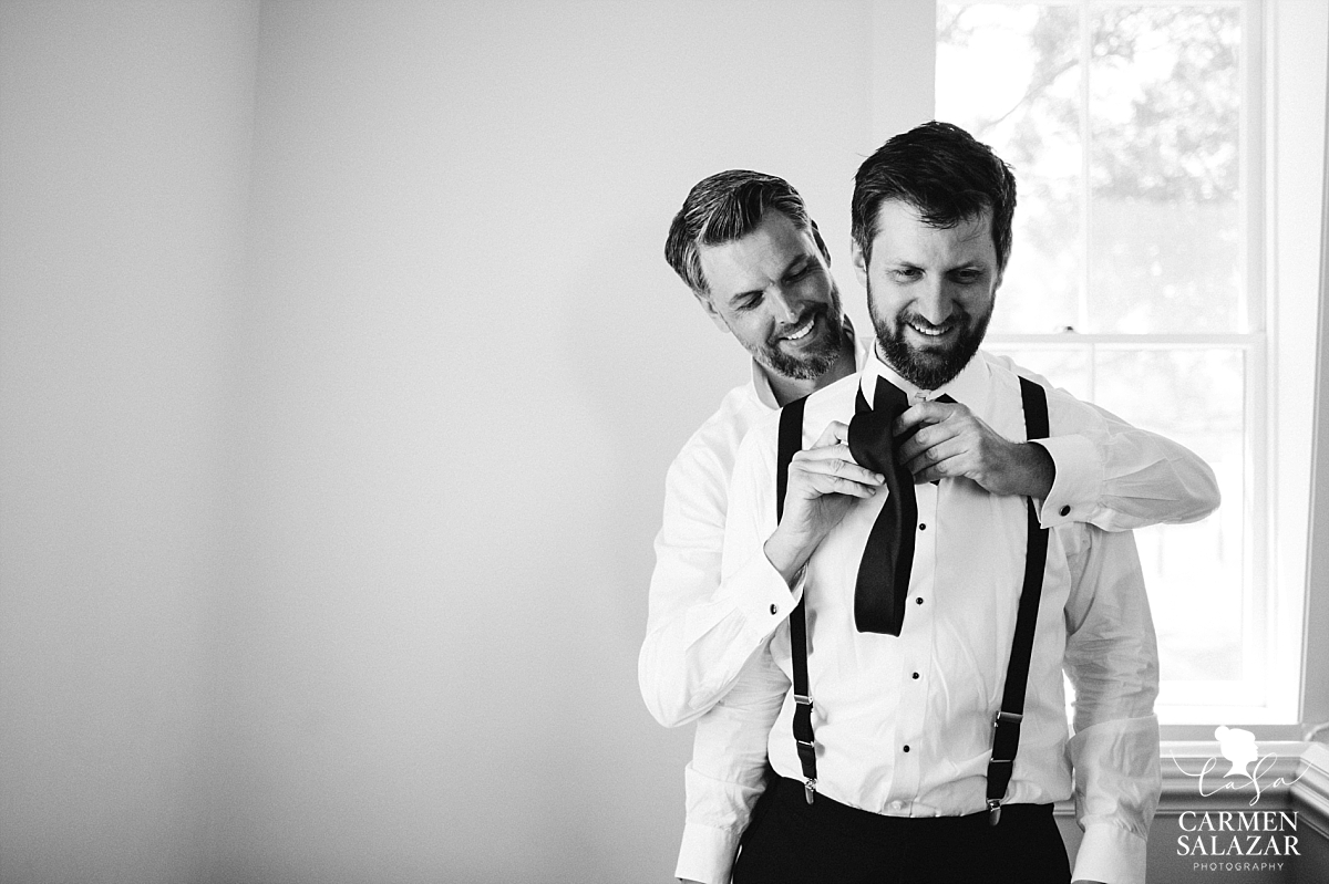 Groom helps his brother get ready at Park Winters - Carmen Salazar