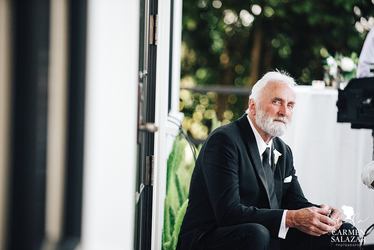 Father of the groom plays music at cocktail hour - Carmen Salazar