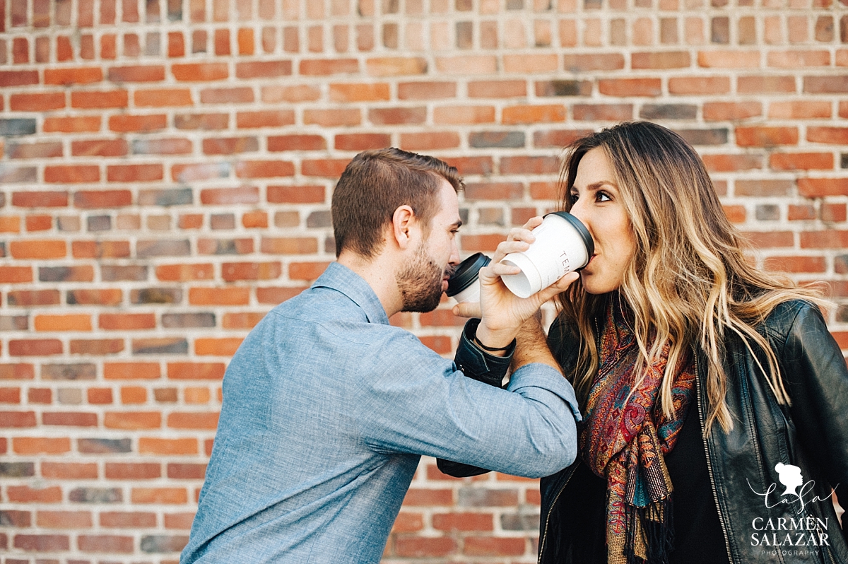 Temple Coffee engagement session - Carmen Salazar