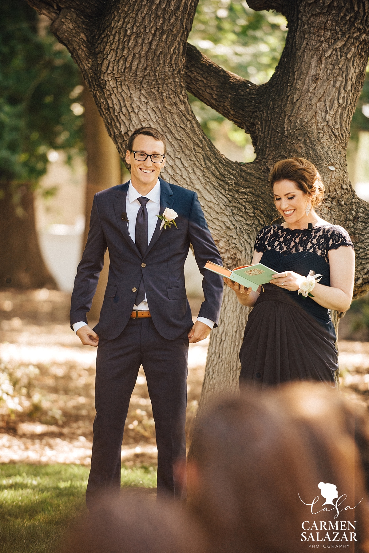 Family officiating the bride and groom's ceremony - Carmen Salazar