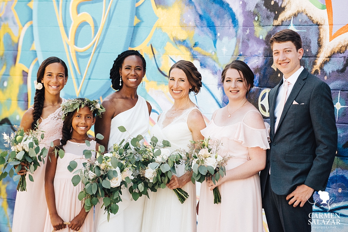 Wedding party portraits with brides' children - Carmen Salazar