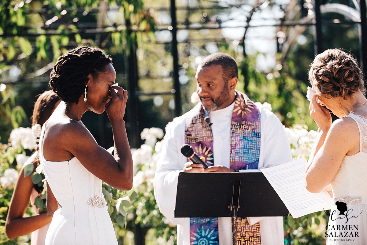 Tear-filled wedding ceremony at McKinley Rose Garden - Carmen Salazar