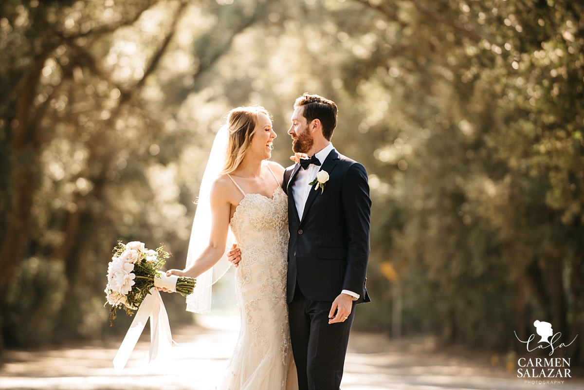 Happy newlywed portraits at Maples - Carmen Salazar