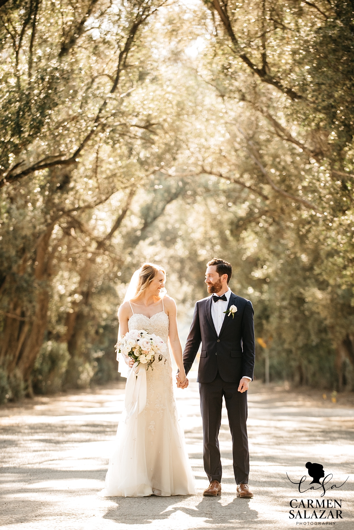 Bride and groom portraits at The Maples - Carmen Salazar