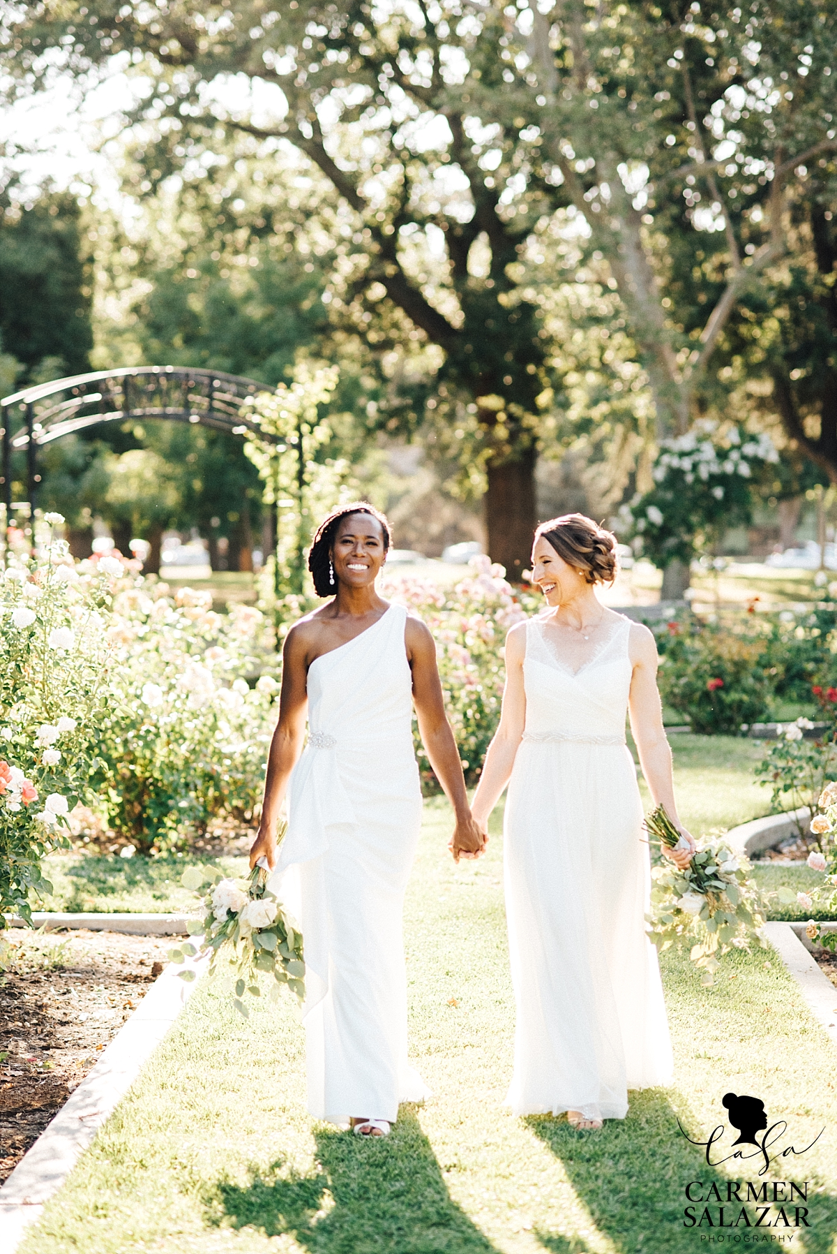 Glowing brides in Rose Garden wedding - Carmen Salazar