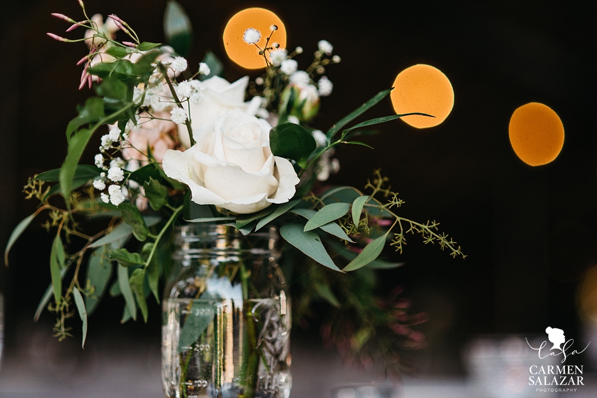 Mason jar wedding floral vases - Carmen Salazar 