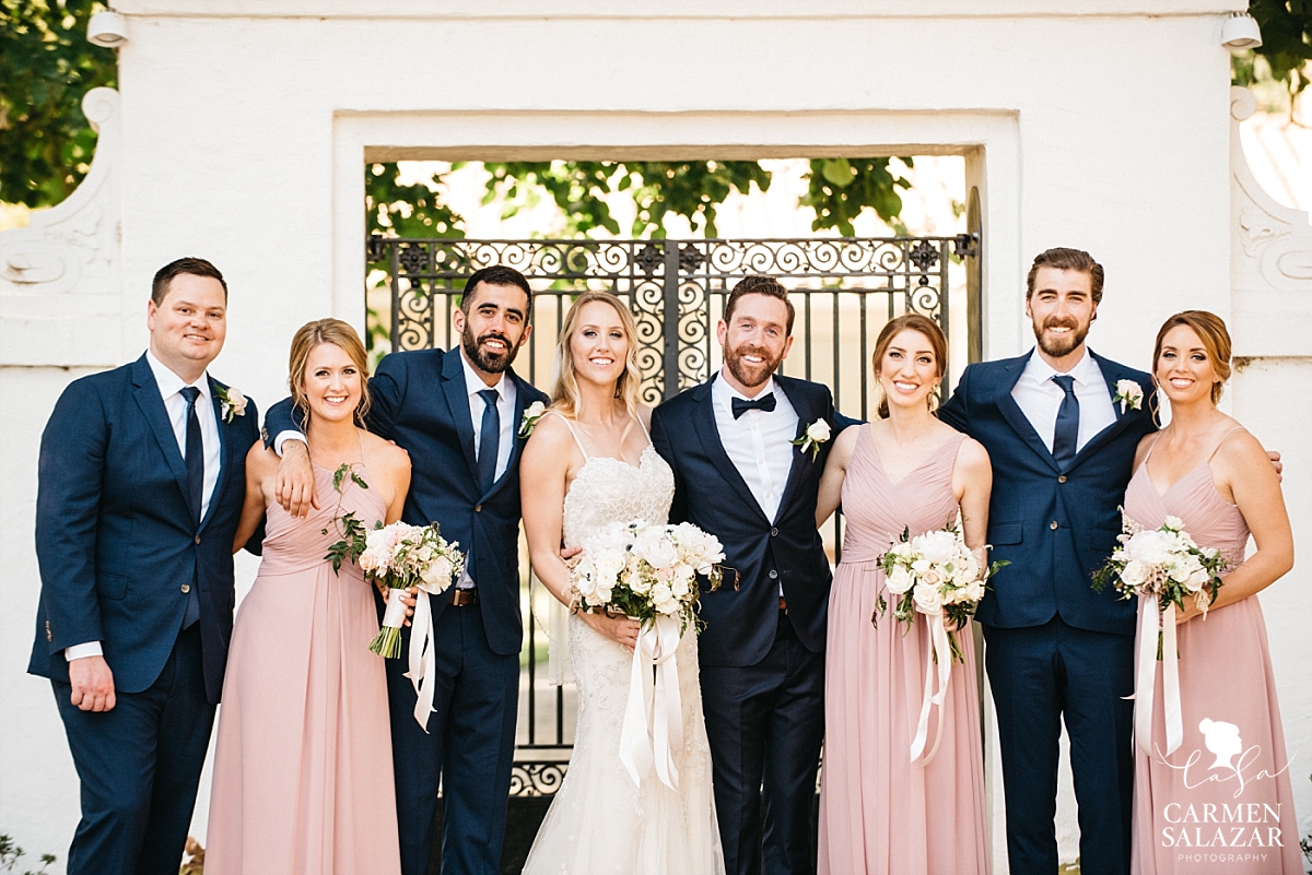 Fun bridal party portraits outside Maples - Carmen Salazar