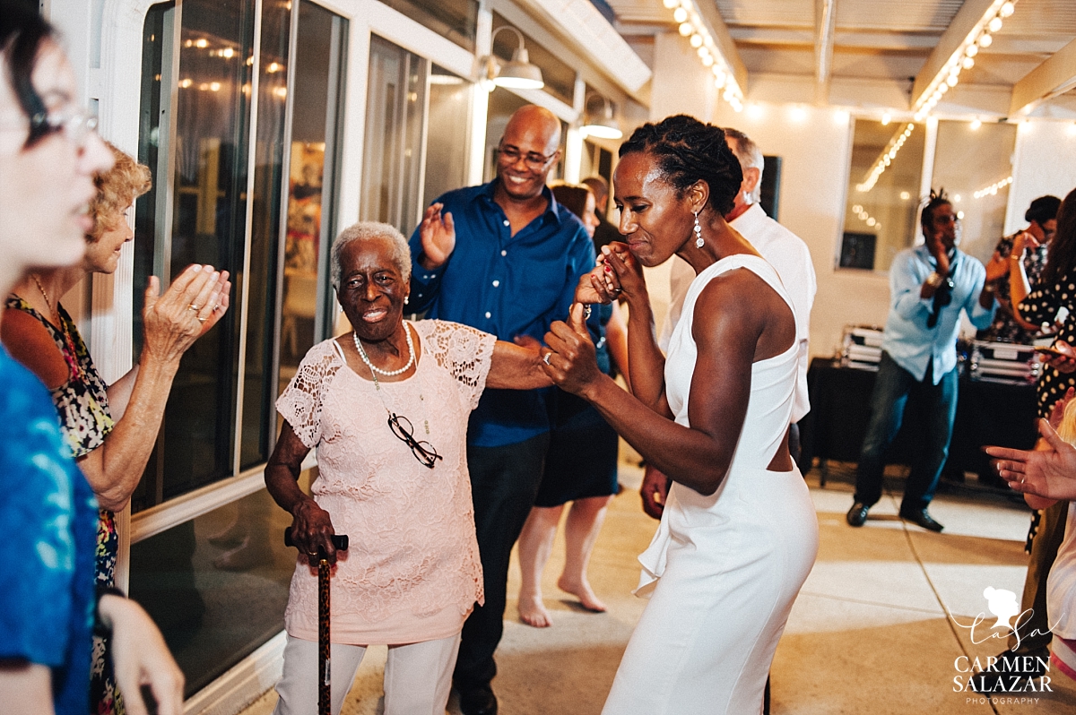 Grandmother joins the brides on the dance floor - Carmen Salazar