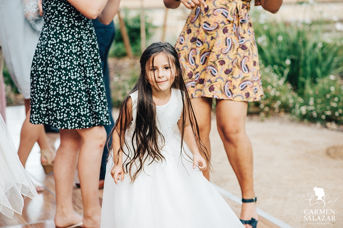 Flower girl dancing at The Maples - Carmen Salazar