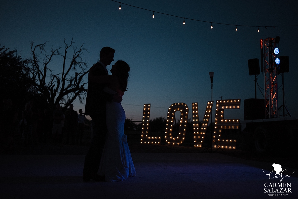 Love wedding sign silhouette portraits - Carmen Salazar 