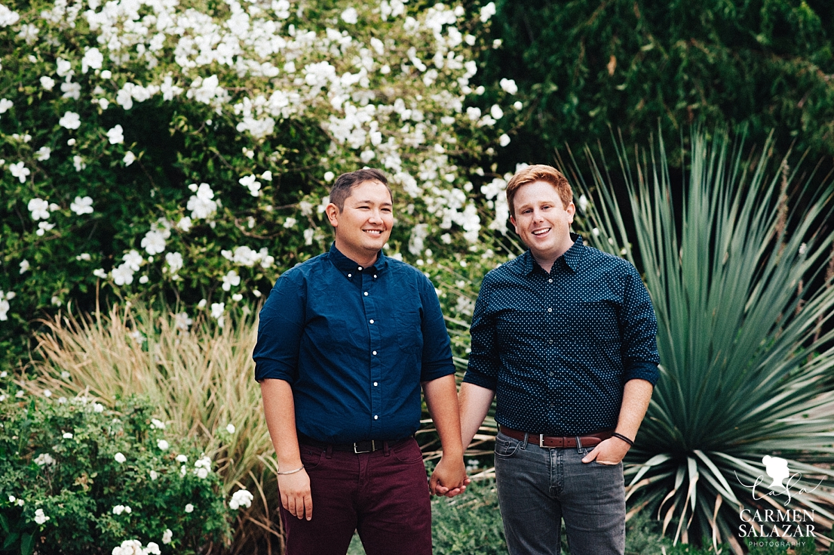 Davis arboretum same-sex engagement session - Carmen Salazar