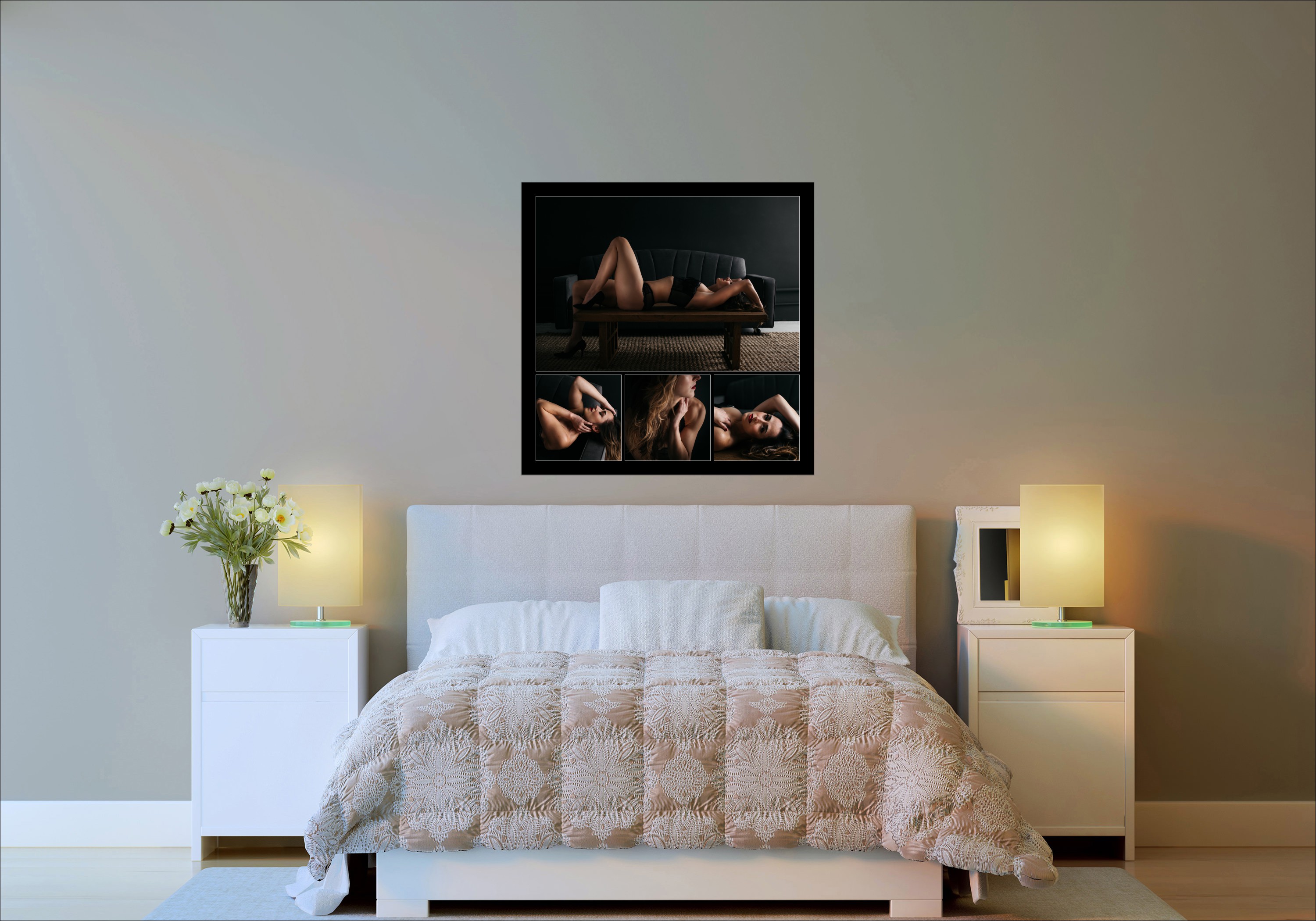 boudoir wall art inspiration in the bedroom by Carmen Salazar