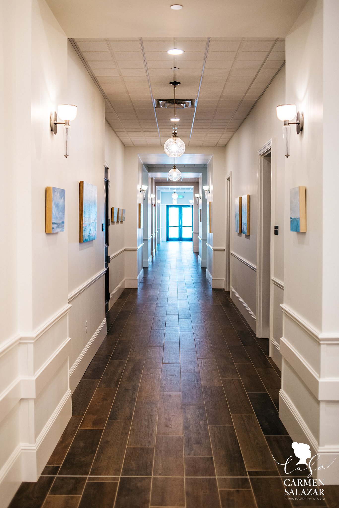 Hotels corridor with natural light 